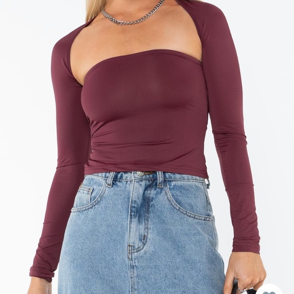 Princes Polly Moran Two Piece Bolero Top Wine - Picture 2 of 3